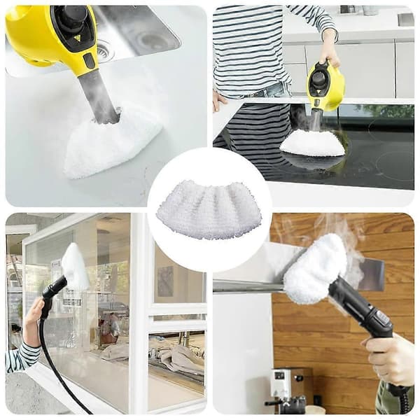 Ångtvättstillbehör ersättningsdukar för Karcher Easyfix SC1 SC2 SC3 SC4 SC5, Mikrofiberöverdrag set (Peng) White