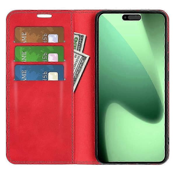 Kompatibel med iPhone 17 Pro-fodral Skin Touch Läderplånboksfodral (PE)