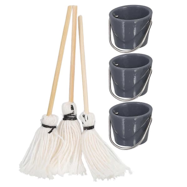 Mini moppespand model lille hus tilbehør til dekoration 3 sæt (Peng)