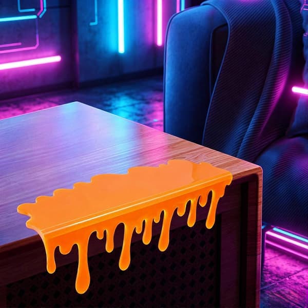 Akrylhylla i fluorescerande droppstil för heminredning (Peng) Yellow