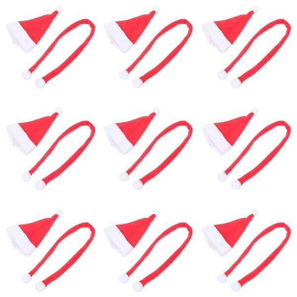 Dekorativa flaskhattar för jul med miniatyrhalsdukar 4 set (pingvin)