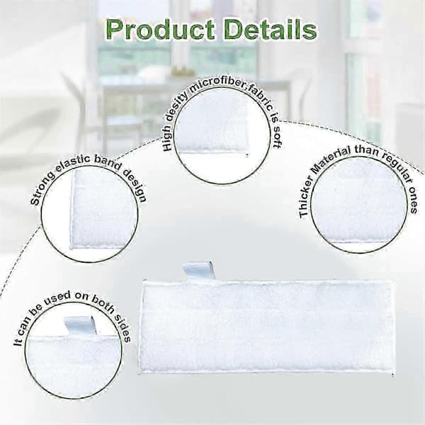 Ersättningsdynor för ångmopp, mikrofiberrengöringsduk för ångtvätt (Peng) 4PCS