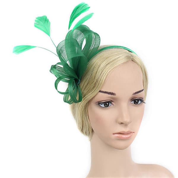 Fascinator-hatt mörkgrön diadem för tebjudningsdekoration (Peng) Dark Green 20X18X3CM