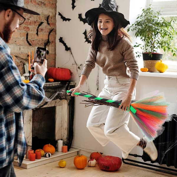 Halloween-häxkvast dekorativ häxkvast för rollspel (Peng)