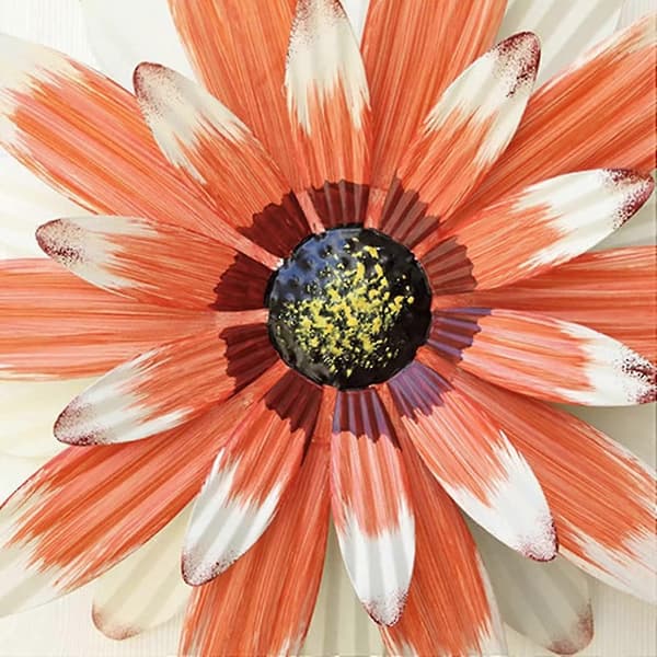 Metallväggdekor, 32 cm Metallblomväggdekor, Flerskiktad Metallblomväggkonst (PE)