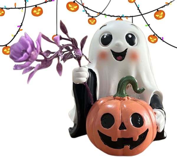Fantasyharpiksstatue med græskar - Skrivebordsdekoration til Halloween (Pe)