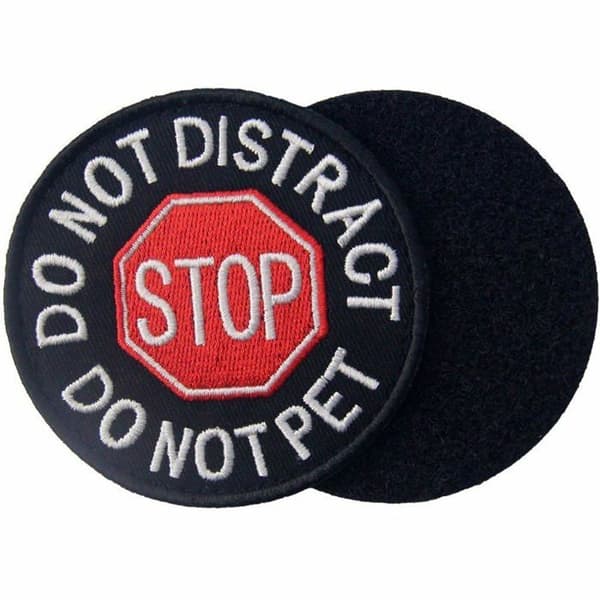Palveluskoiran merkki - Erä 2, Monivärinen, Stop do not distract brodeerattu tarranauha - Patch Nonely (Pe)