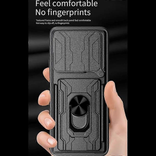 Til Redmi Note 14 4G (164,84 mm) Cover PC + TPU Telefonbagside med støttefod og kameraskydelåg - (Peng) Multicolor Titanium Grey
