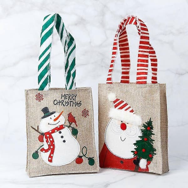 Snögubbe presentpåse rådjur juldekoration handväska jul (Peng) B