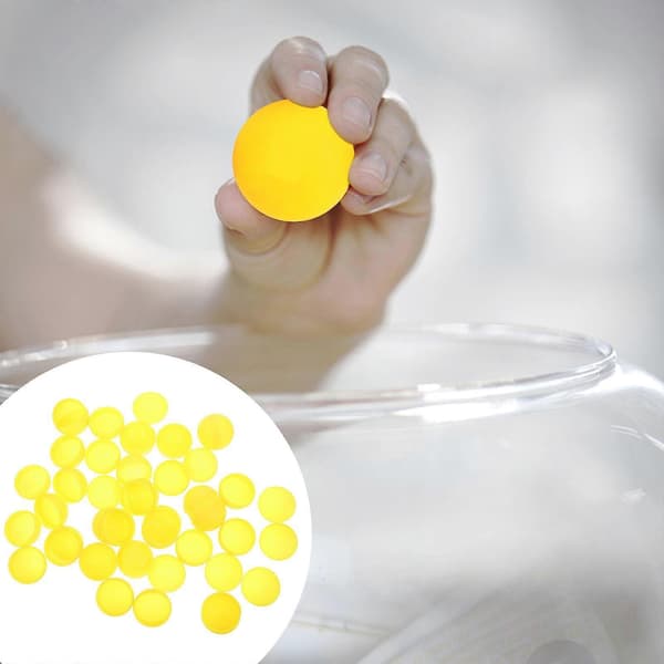 Plastik-pongbolde kompatible med leg, 25 stk. gule festdekorationer (Peng)