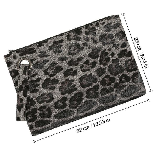 Leopardmönstrad handväska mode trendig handväska leopard trendig kuvertväska brun leopardmönster (Peng)