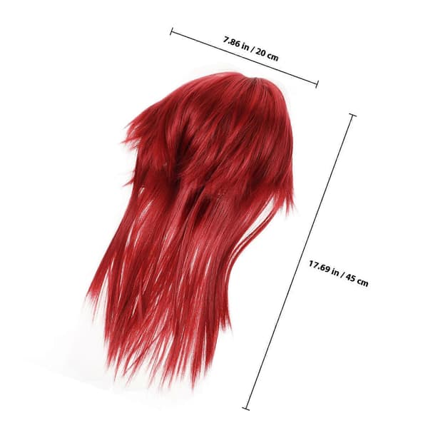 Rosy peruk lång cosplay-peruk för kvinnor hållbar högtemperaturtråd (Peng)