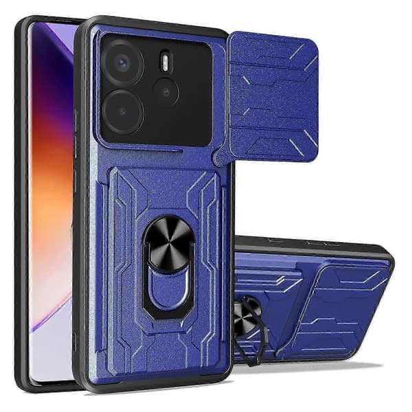 Fodral för Redmi Note 14 4G (164,84 mm) PC + TPU-telefonbaksida med stativ och kameraskjutreglage - (Peng) Multicolor Sapphire