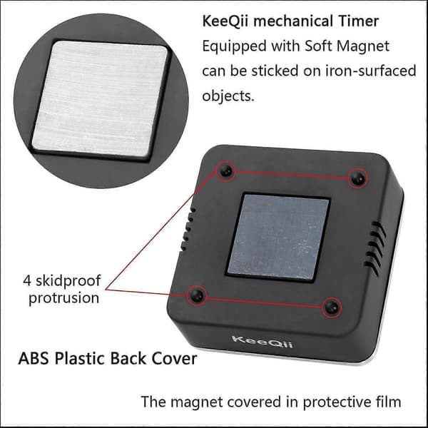 Timer Köksklocka 60 minuters timing med 80db larmljud Magnetisk nedräkningstimer (Timer) (PE)