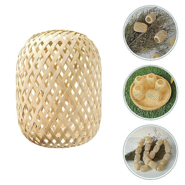 Bambusvævet mini-lanterne til dekoration, beige (Peng)