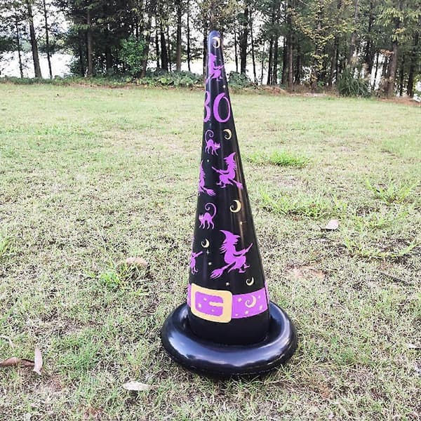 Halloween festartikler oppusteligt hat-ringkastspil til børn i assorterede farver PVC-materiale, ét sæt (Peng)