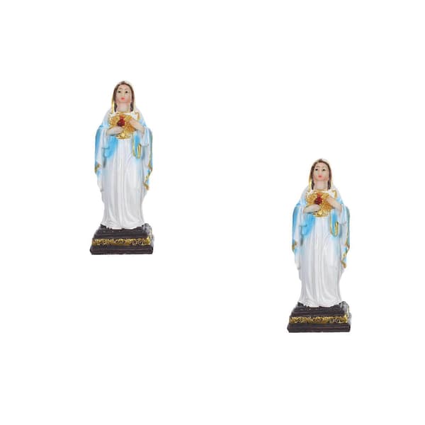 Jungfru Maria-staty i harts för juldekoration, 2 st religiös figur (Peng)