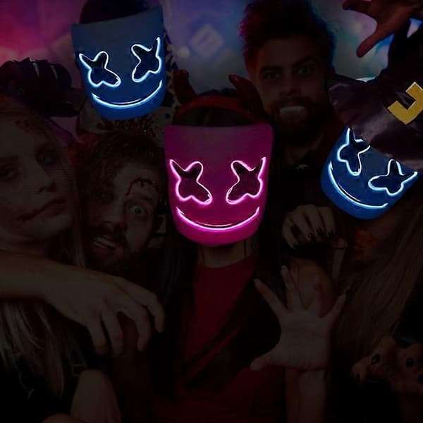 Halloween-mask med LED-ljus och läskig design (Peng)
