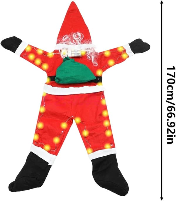Klättrande Jultomte Juldekoration 170cm Med Belysning (Pe)