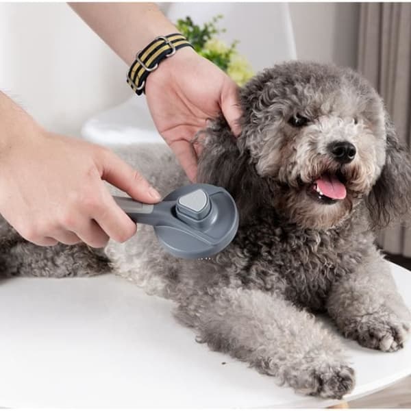 Selvrensende børste til små hunde og katte, ergonomisk design, ridser ikke huden, til kæledyrshår (Pe)