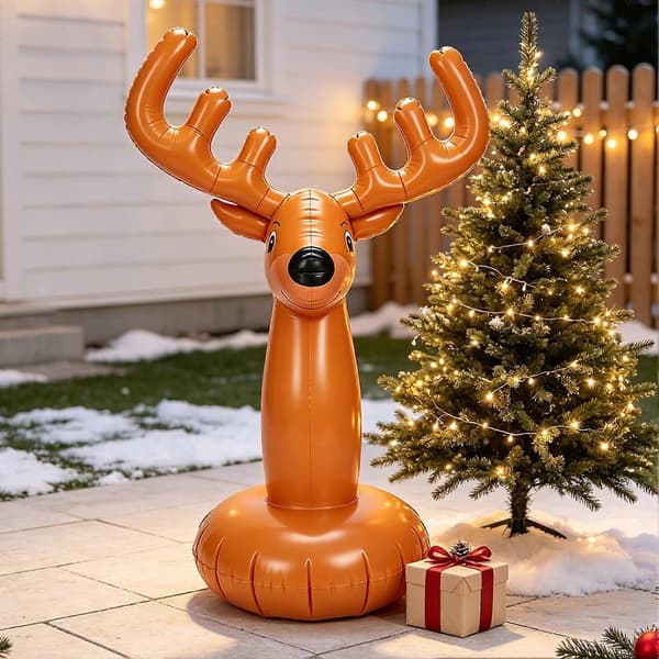 Oppusteligt rensdyr-ringkastspil til julefrokosten (Peng) Reindeer