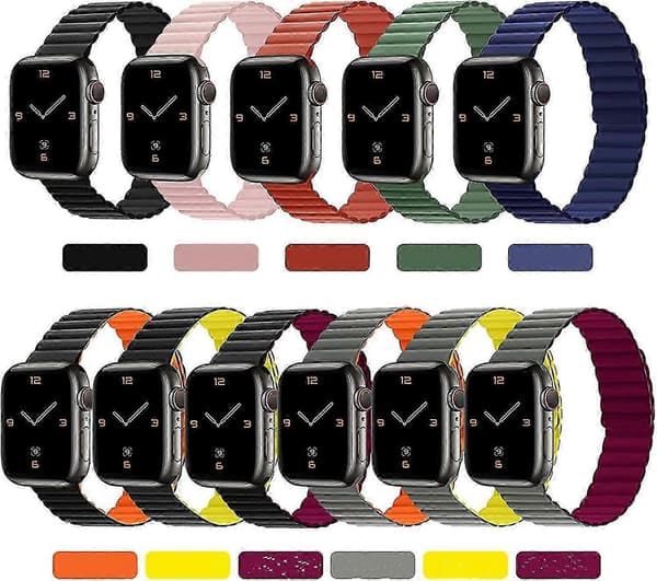 Magnetisk læderrem til Apple Watch - Kompatibel med 40mm/38mm modeller (Peng) 38mm