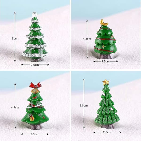 Miniatyr-julgransset för DIY-älvträdgård och dockhusdekoration, jul (Peng)