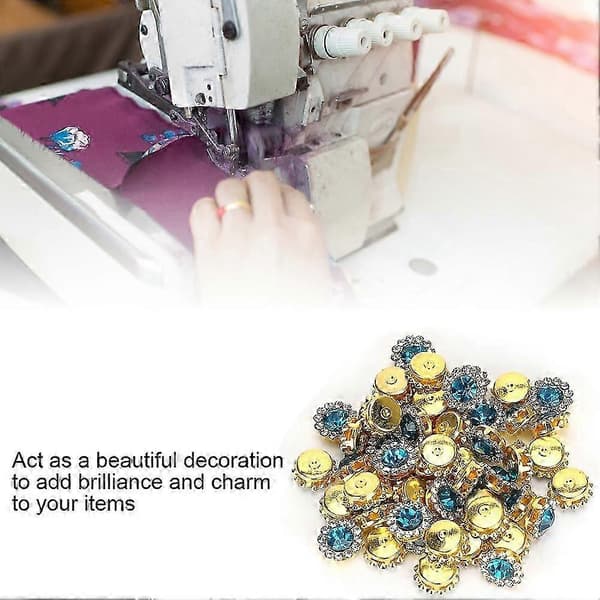 Runde blå rhinsten krystaller 10 mm til DIY-kunst, syning og hobbyprojekter 100 stk. (Peng)