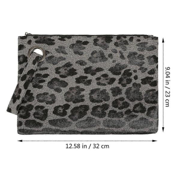 Leopardmönstrad handväska mode trendig handväska leopard trendig kuvertväska brun leopardmönster (Peng)