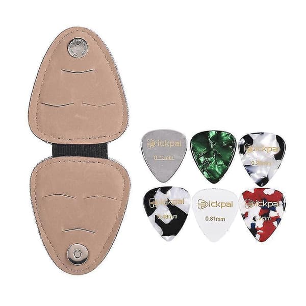 Guitar Picks Holder Case Bag Pu Syntetisk Læder (PE)