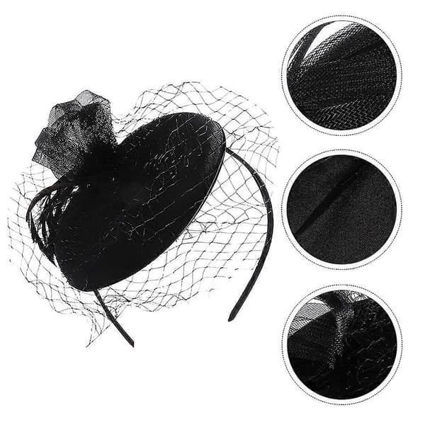 Cocktail Fascinator Huvudbonad för bröllopsfest Håraccessoar 1 st Baskerhatt (Peng)