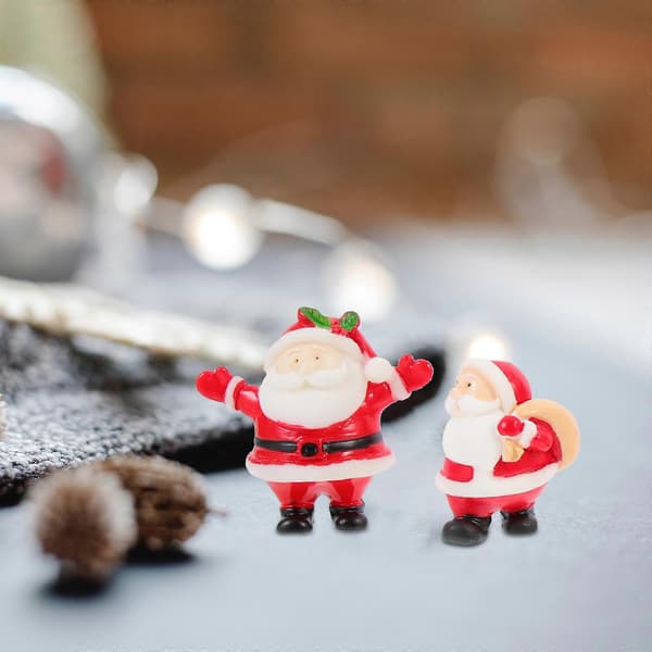 Tomte-miniatyrer i harts för juldekoration 12 st Röd (Peng)