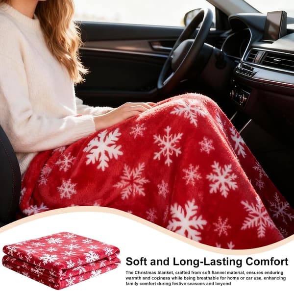 Snöflingsmönstrad flanellfilt för soffa, 50x60 tum (Pe)