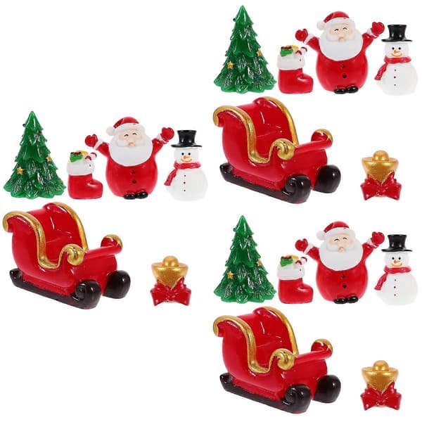 Juleminiaturer harpiksfigur-pynt i assorterede farver (Pingvin)