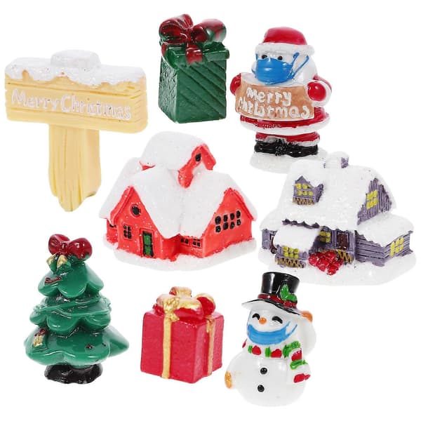 Tomte-miniatyrer i harts för juldekoration 4-pack (Peng)