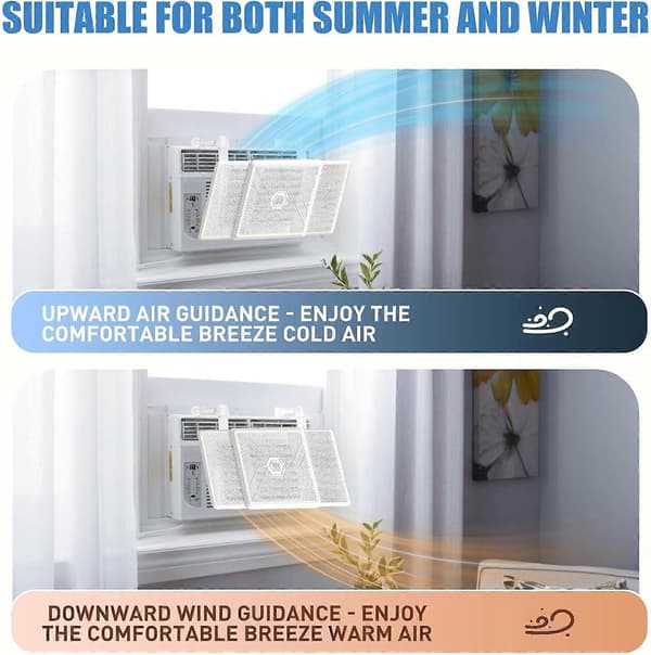 Justerbar luftkonditioneringsdeflektor, väggmonterad infällbar AC-ventilationsdeflektor för hem och kontor (Peng)