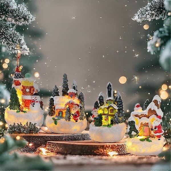 Honningkagehus-pynt, juleby-dekorationer, julefigurer (pingvin)