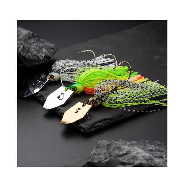 5-delt geddeagnssæt, spinnerbaits, fiskende chatter jig-hoveder, til ørred, aborre, gedde (Pe)