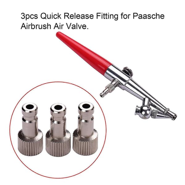 Airbrush snabbkoppling, 3 st hane (PE)