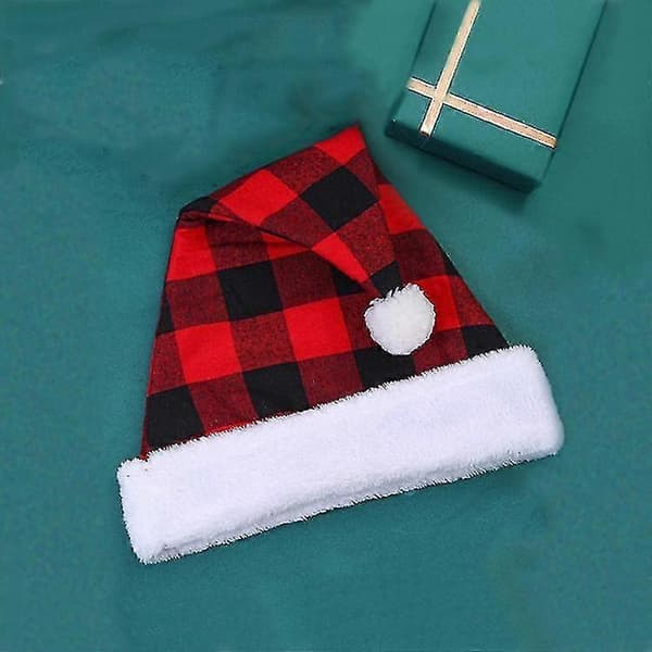 Juldekoration rutig julmössa juldekoration vuxenmössa modemössa (Peng) Grey Plaid