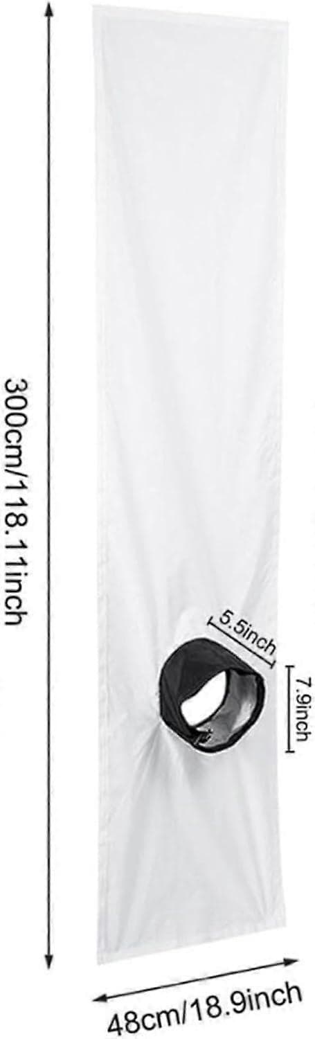 Bærbart aircondition vinduesforseglingssæt, hvid polyester, energibesparende, universel pasform (Peng)