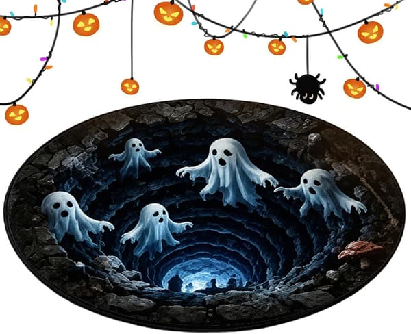 Spooky Halloween-dörrmatta 60x60cm (Pe)