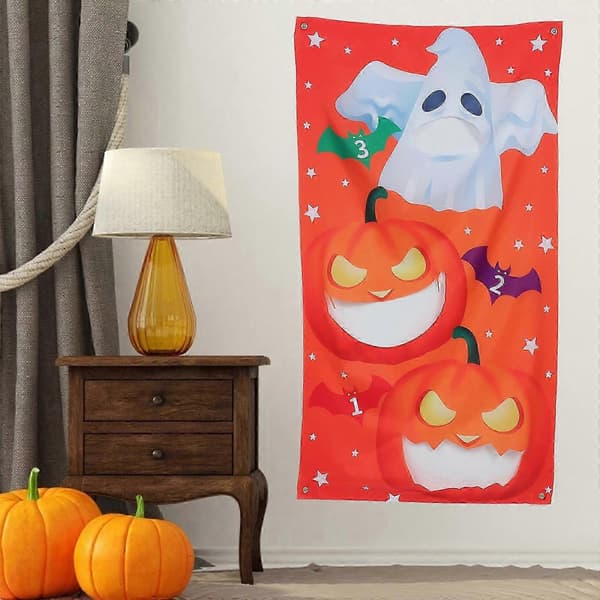Halloween kastebanner 1 sæt børne-sæk-kaste-spil flag (Peng)