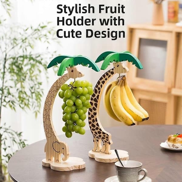 Bananhängare i trä med simulerat palmblad (Peng) Style C