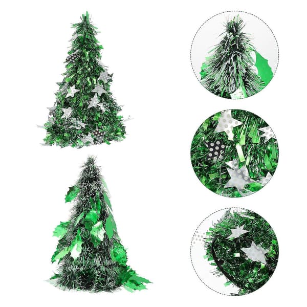 Plastjulgran mini juldekorationsträd för dekoration 2 st (Peng)