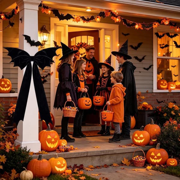 Sorte Halloween-dekorationer Mørk Skræmmende Gyserfest (Pe)
