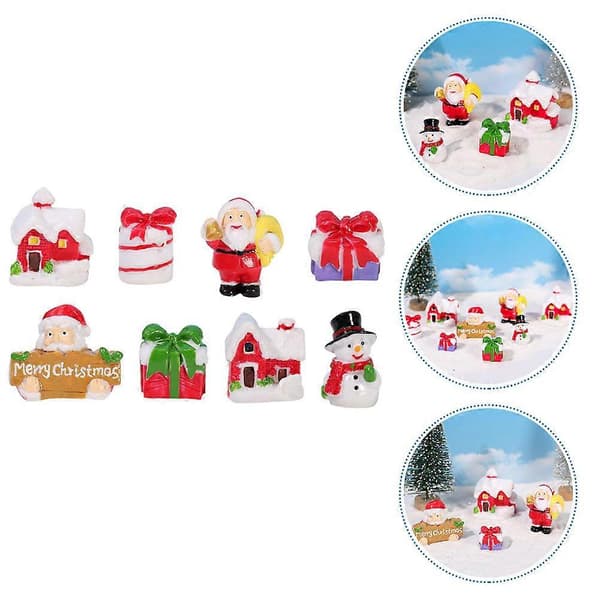 16 stk. miniature julepynt i harpiks til festlig dekoration (Peng)