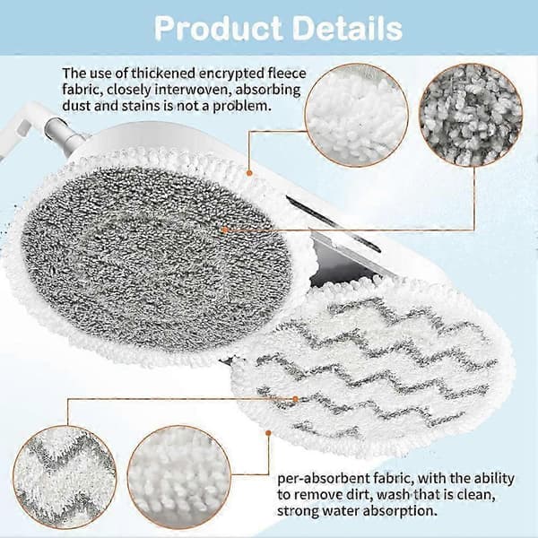 12-pack ångmoppdynor, utbytesrengöringsdynor i fiber, kompatibla med Shark S7001-serien ångmopp (Peng)