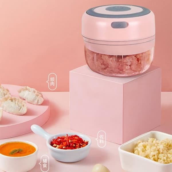Manuell hackare, elektrisk vitlökspress, robust, hållbar, multifunktionell minikvarn, kökshackare, USB-laddning - 250ml Grön