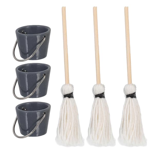 Mini moppespand model lille hus tilbehør til dekoration 3 sæt (Peng)